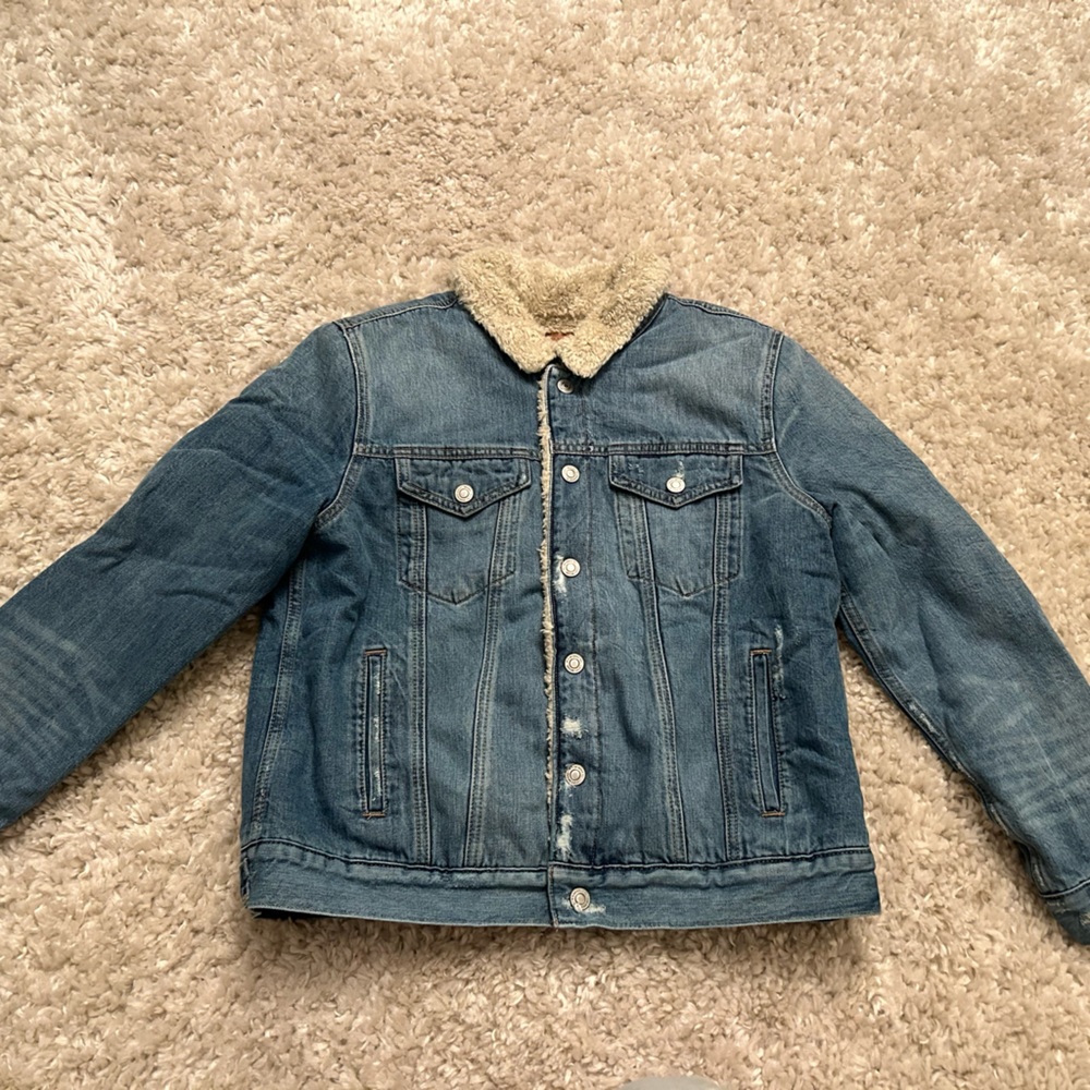 Lucky Brand Fleece Lined Trucker Jacket. Size Large.